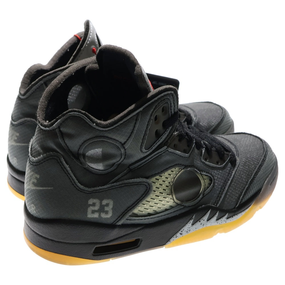 NIKE(ナイキ) ×OFF-WHITE AIR JORDAN 5 RETRO SP CT8480-001 オフホワイト エアジョーダン5レトロ ハイカットスニーカー ブラック US9/27cm