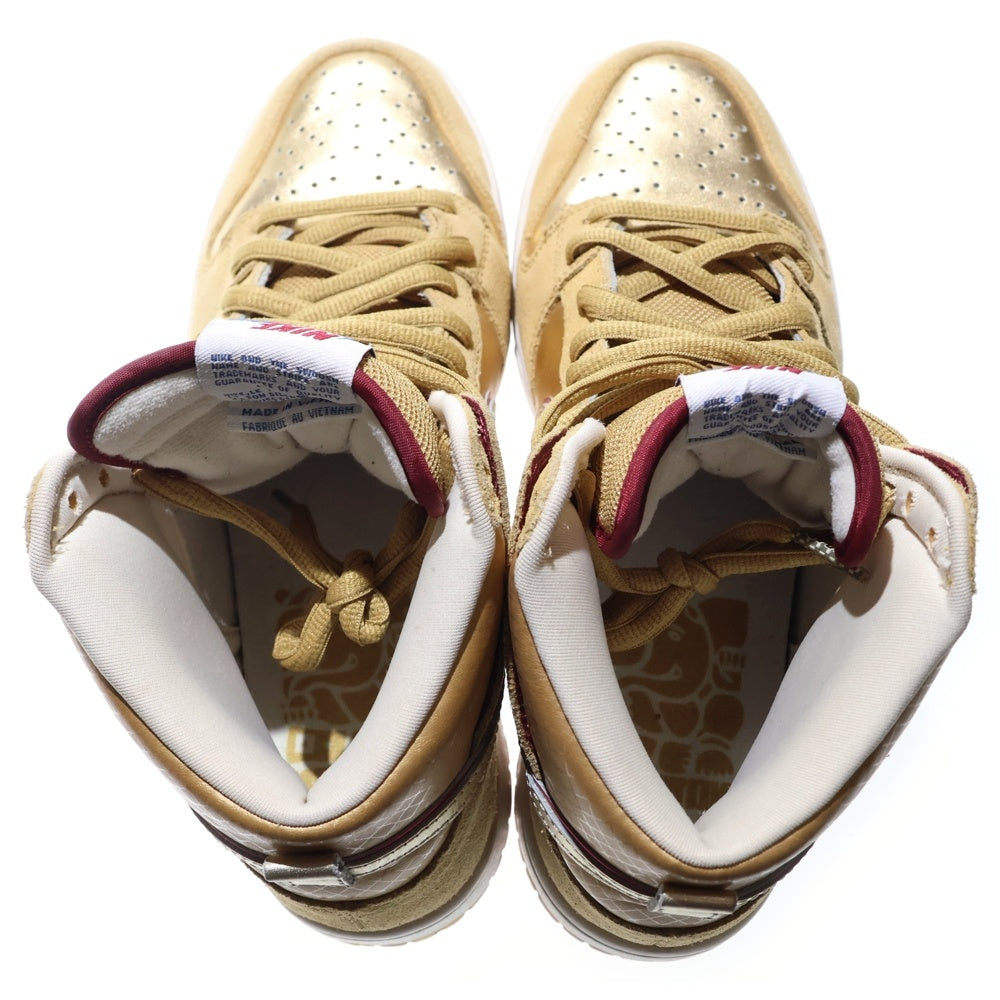 NIKE SB(ナイキエスビー) 【観賞用 2010年製】DUNK HIGH PREMIUM SB ERIC KOSTON 313171-702 ダンク エリックコストン ハイカットスニーカー シューズ ゴールド US8.5/26.5cm