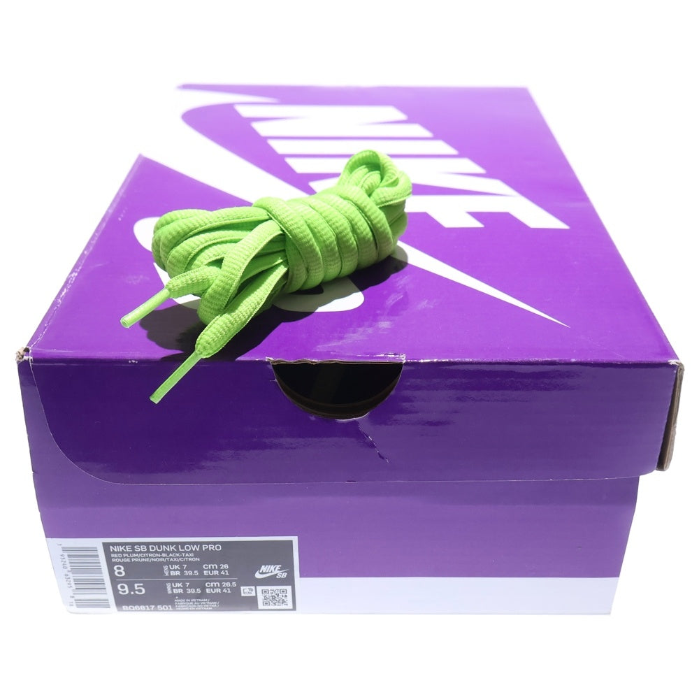 NIKE SB(ナイキエスビー) SB DUNK LOW PRO RED PLUM BQ6817-501 ダンク レッドプラム ローカットスニーカー パープル/ブラック US8/26cm