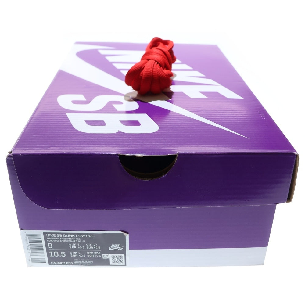 NIKE SB(ナイキエスビー) DUNK LOW PRO CHERRY DM0807-600 ダンクロープロ チェリー ローカットスニーカー シューズ レッド US9/27cm