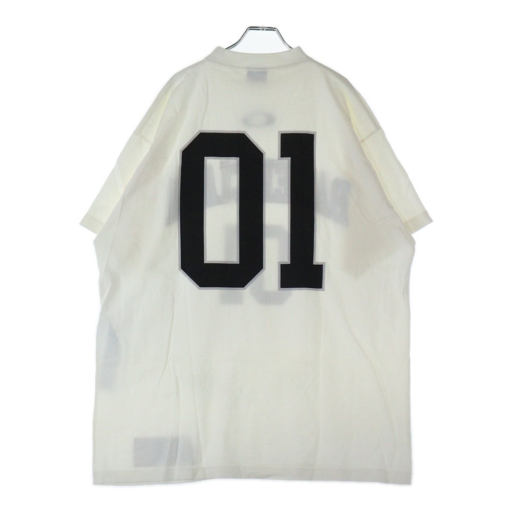 BALENCIAGA(バレンシアガ) FRONT LOGO MOCK NECK T-SHIRTS フロントロゴ刺?モックネック半袖カットソー Tシャツ ホワイト 7873439