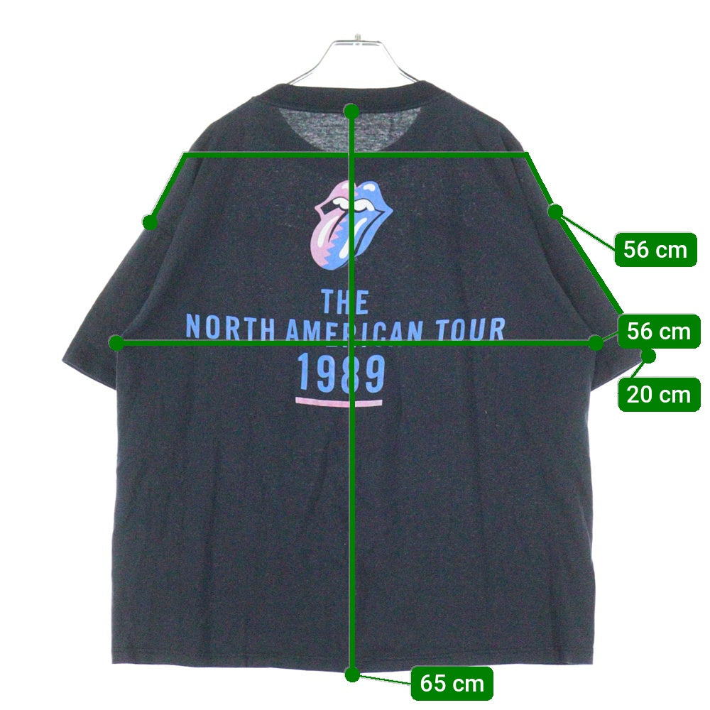 VINTAGE(ヴィンテージ) 80s VINTAGE ローリングストーンズ スティール ウェルズ ノースアメリカンツアー 1989 Sportwearタグ クルーネック半袖Tシャツカットソー ブラック