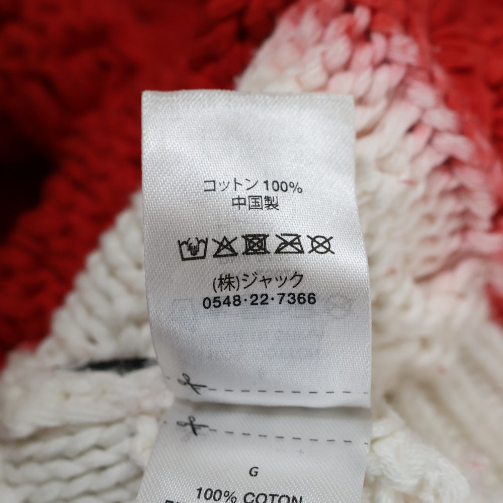 STUSSY(ステューシー) Tie Dye Fisherman Sweater 117188 タイダイ フィッシャーマン クルーネックニットセーター レッド/ホワイト