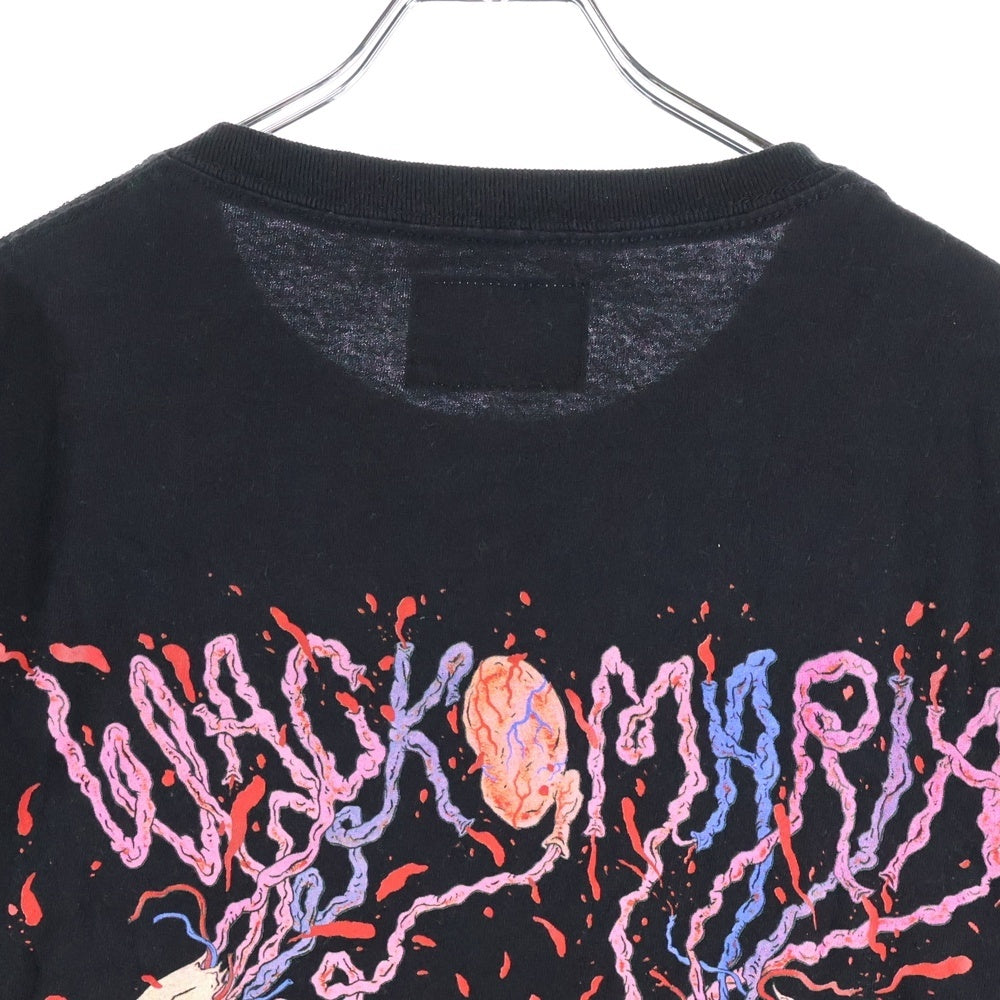 WACKO MARIA(ワコマリア) ×NECK FACE Back Print CREW NECK T-SHIRT NECFACE-WM-TEE28 ×ネックフェイス バックプリント クルーネック半袖Tシャツカットソー ブラック