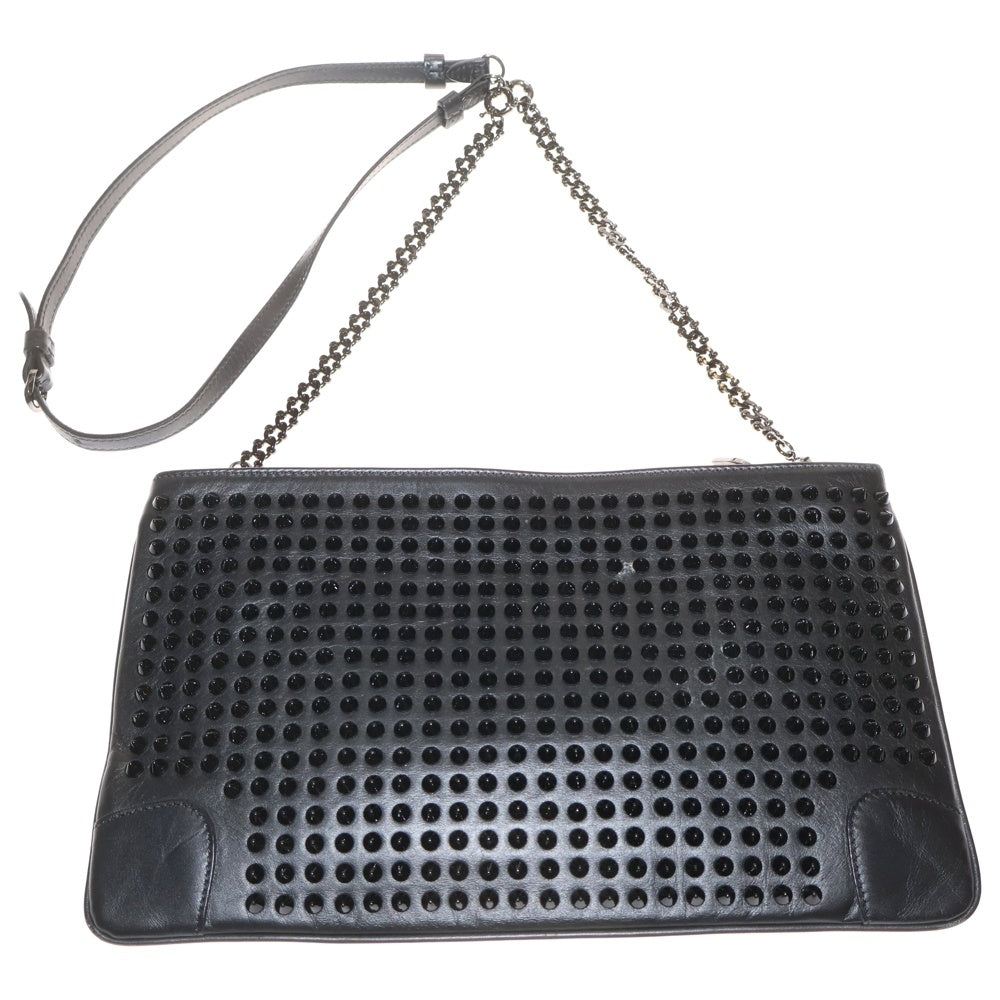 CHRISTIAN LOUBOUTIN(クリスチャンルブタン) LOUBIPOSH 2WAY Bag 1165013 ルボッシュ スパイクスタッズ クラッチバッグ ショルダーバッグ ブラック