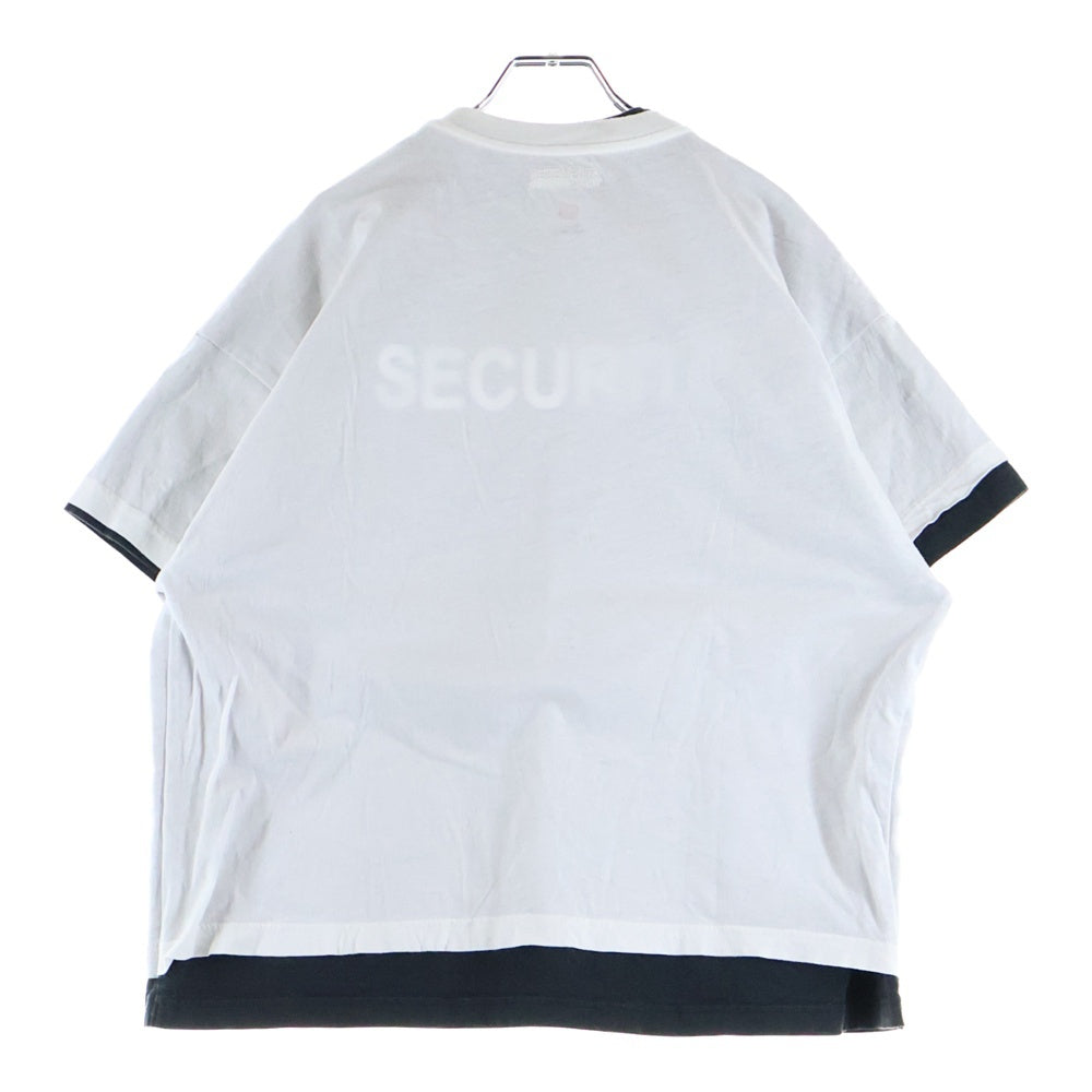 VETEMENTS(ヴェトモン) 17SS ×Hanes Oversized Double-Layer Tee WSS17HA10 ×ヘインズ オーバーサイズ ダブルレイヤード クルーネック半袖Tシャツカットソー ホワイト/ブラック
