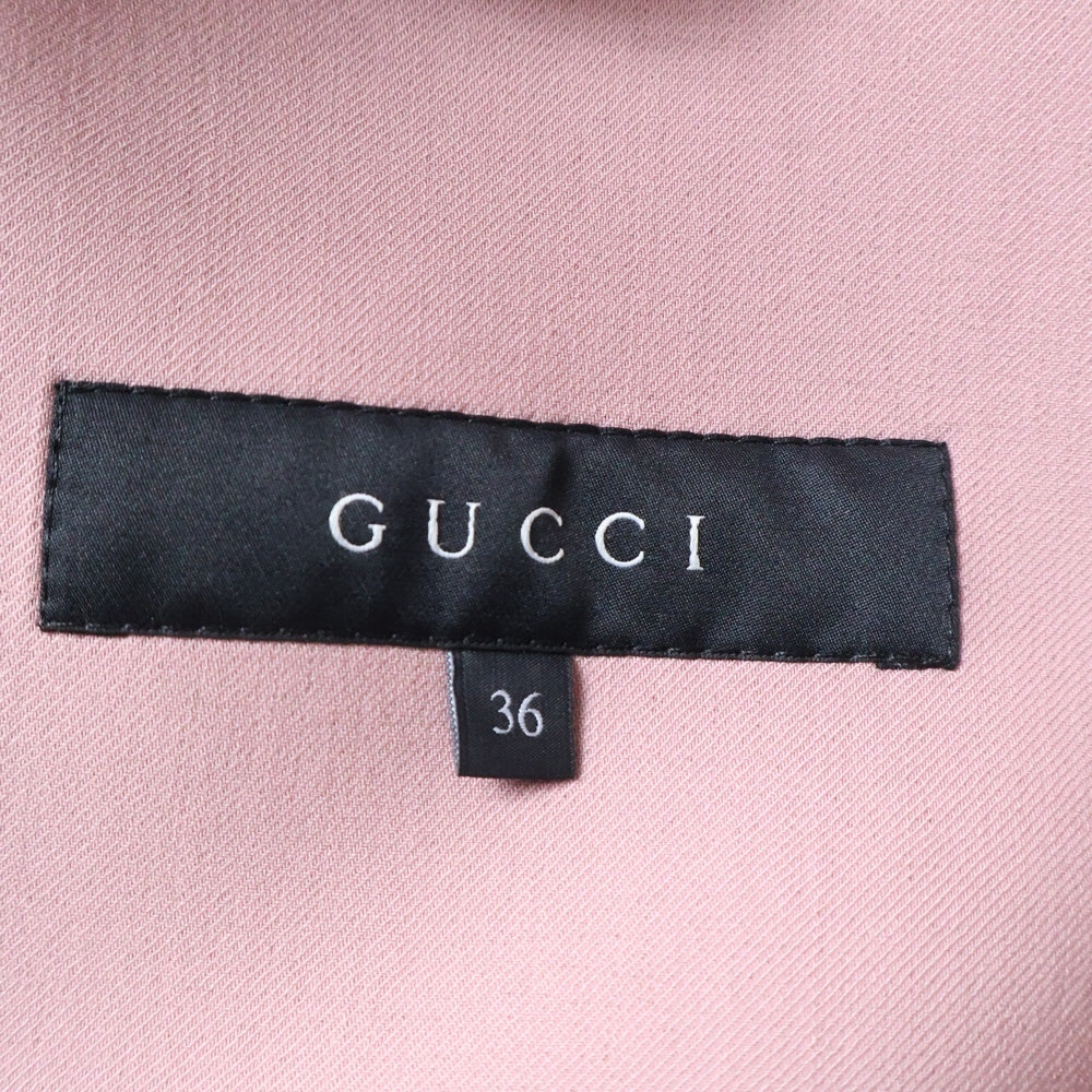 GUCCI(グッチ) 14AW ボンディング ロングチェスターダブルコート ピンク レディース 363281