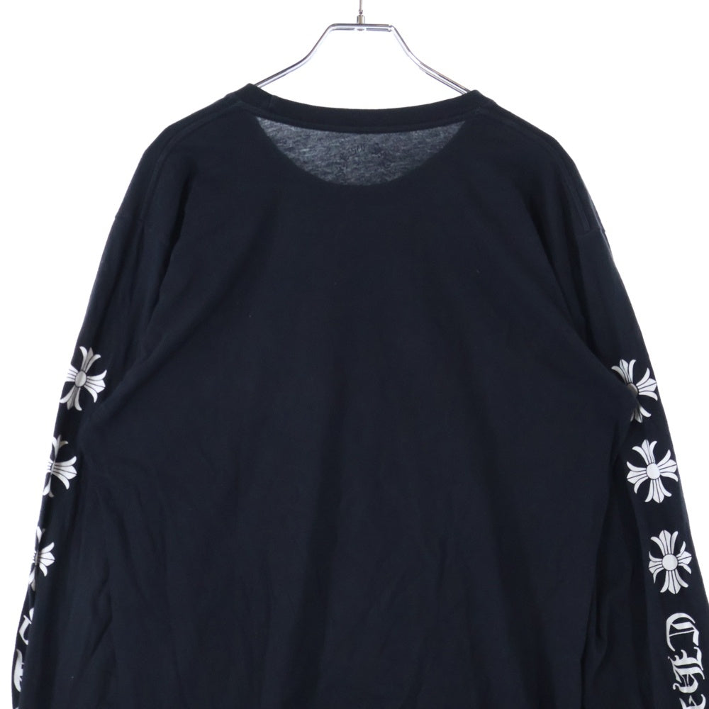 CHROME HEARTS(クロムハーツ) Arm Cross Print L/S Tee アームクロスプリントクルーネックロングスリーブTシャツカットソー ロンT ブラック