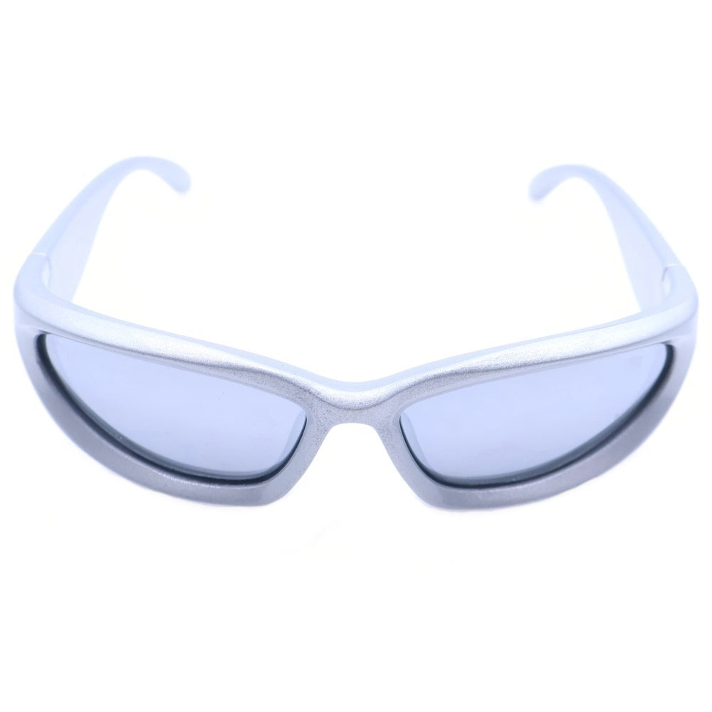 BALENCIAGA(バレンシアガ) サングラス キャットアイ型 セルフレーム フルリム ロゴ アイウェア シルバー BB0157S