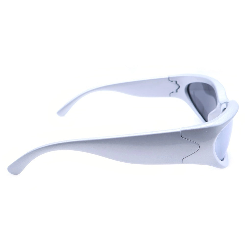 BALENCIAGA(バレンシアガ) サングラス キャットアイ型 セルフレーム フルリム ロゴ アイウェア シルバー BB0157S