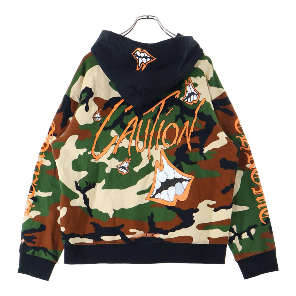 CHROME HEARTS(クロムハーツ) 22SS ×MATTY BOY PPO CAUTION HD PLVR マッティボーイ カモフラ総柄 チョンパープリントスウェット プルオーバーパーカー カーキ