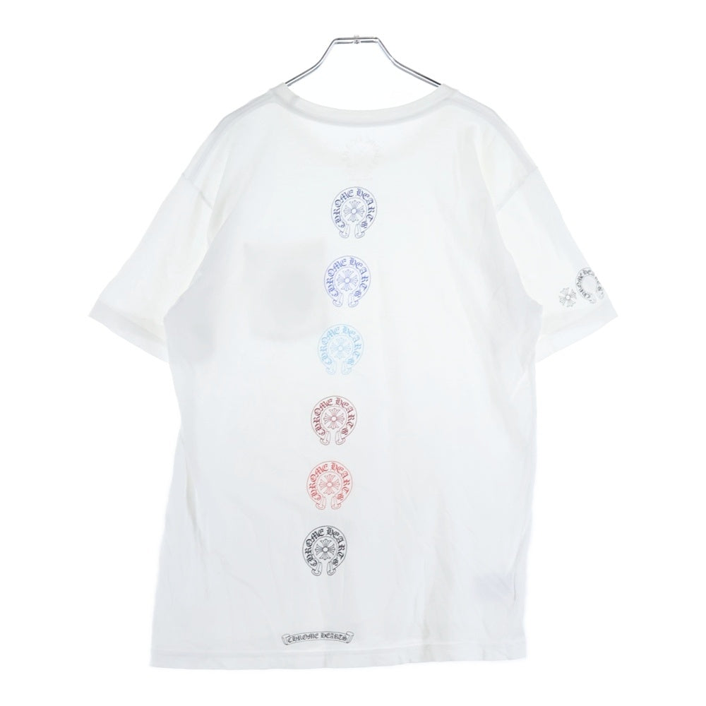 CHROME HEARTS(クロムハーツ) Multicolor Back Horseshoe Tee マルチカラーバックホースシュー クルーネック半袖Tシャツカットソー ホワイト