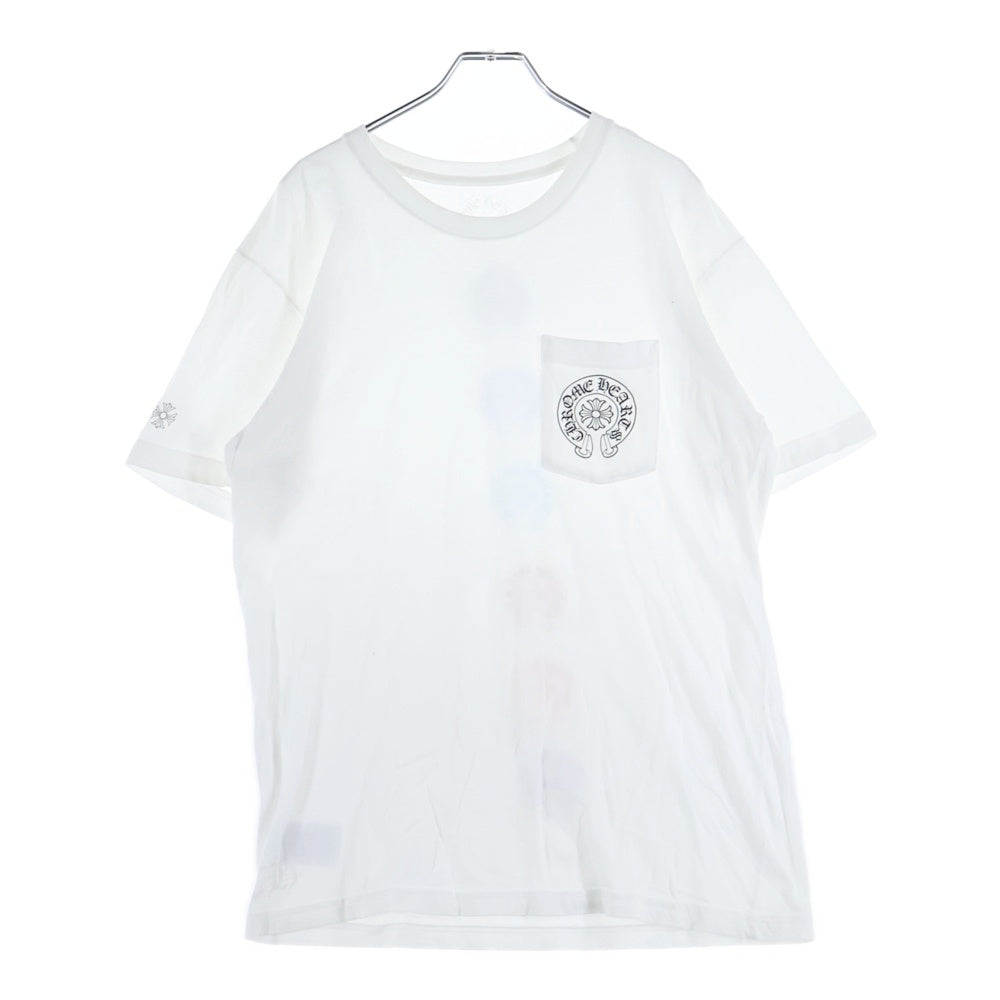 CHROME HEARTS(クロムハーツ) Multicolor Back Horseshoe Tee マルチカラーバックホースシュー クルーネック半袖Tシャツカットソー ホワイト