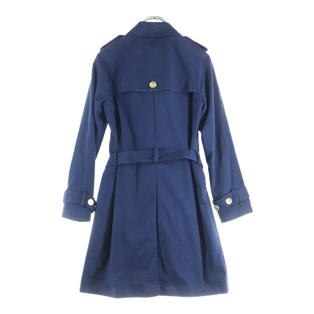 COACH(コーチ) 裏地チェック柄 コットン トレンチコート ネイビー レディース 132154