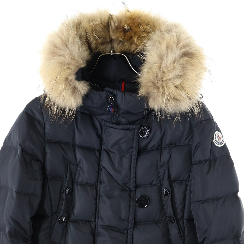 MONCLER(モンクレール) GENEVRIER GIUBBOTTO 320934991725 68065 ジュヌヴリエ ファーフード ロングダウンジャケット ブラック レディース