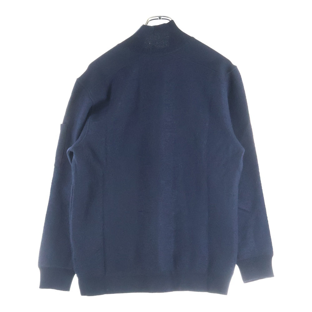 C.P. Company(シーピーカンパニー) Knitwear Polo Collar Merino Wool Felted 19CMKN199A 110468A ハーフボタン ウール 長袖スウェットシャツ ネイビー