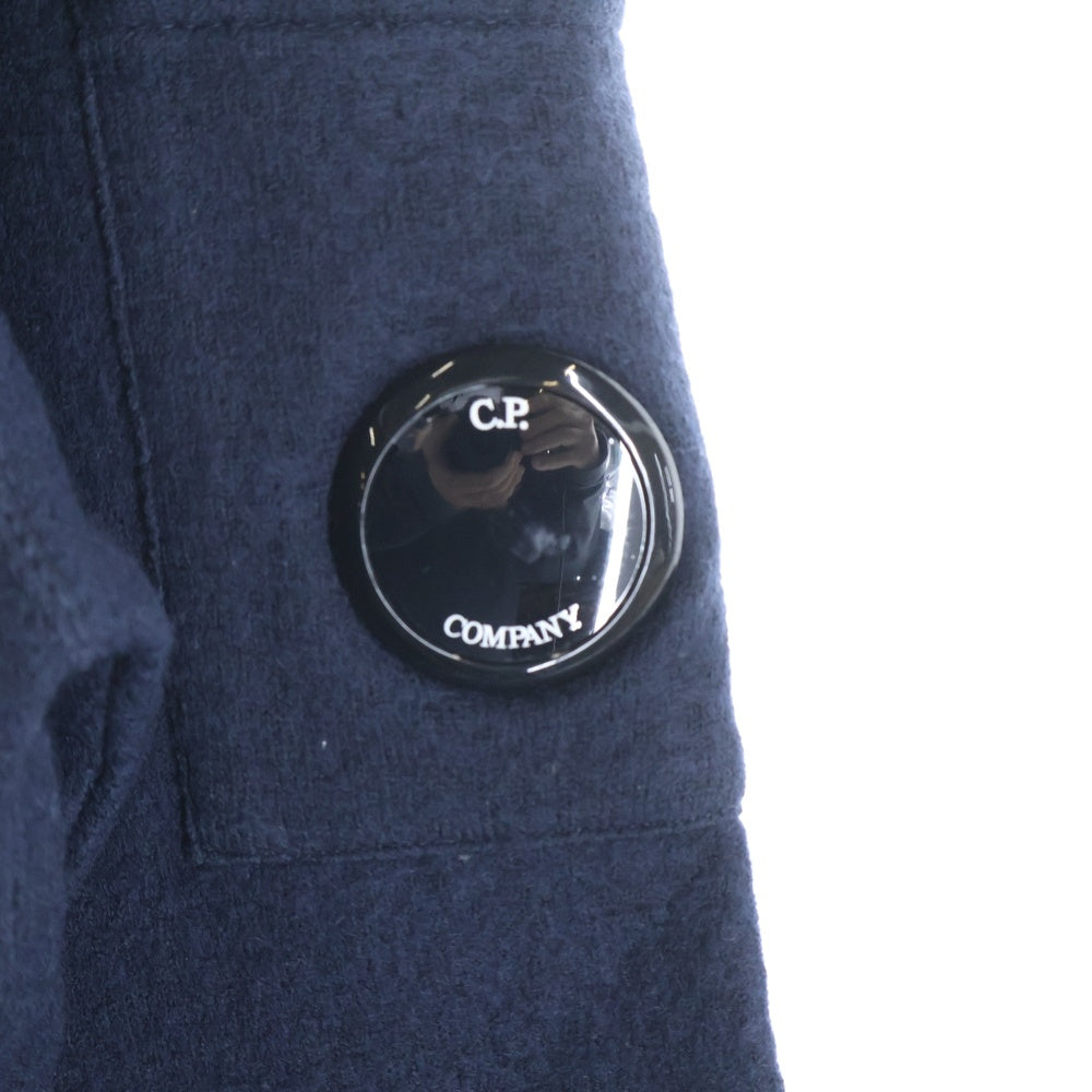 C.P. Company(シーピーカンパニー) Knitwear Polo Collar Merino Wool Felted 19CMKN199A 110468A ハーフボタン ウール 長袖スウェットシャツ ネイビー