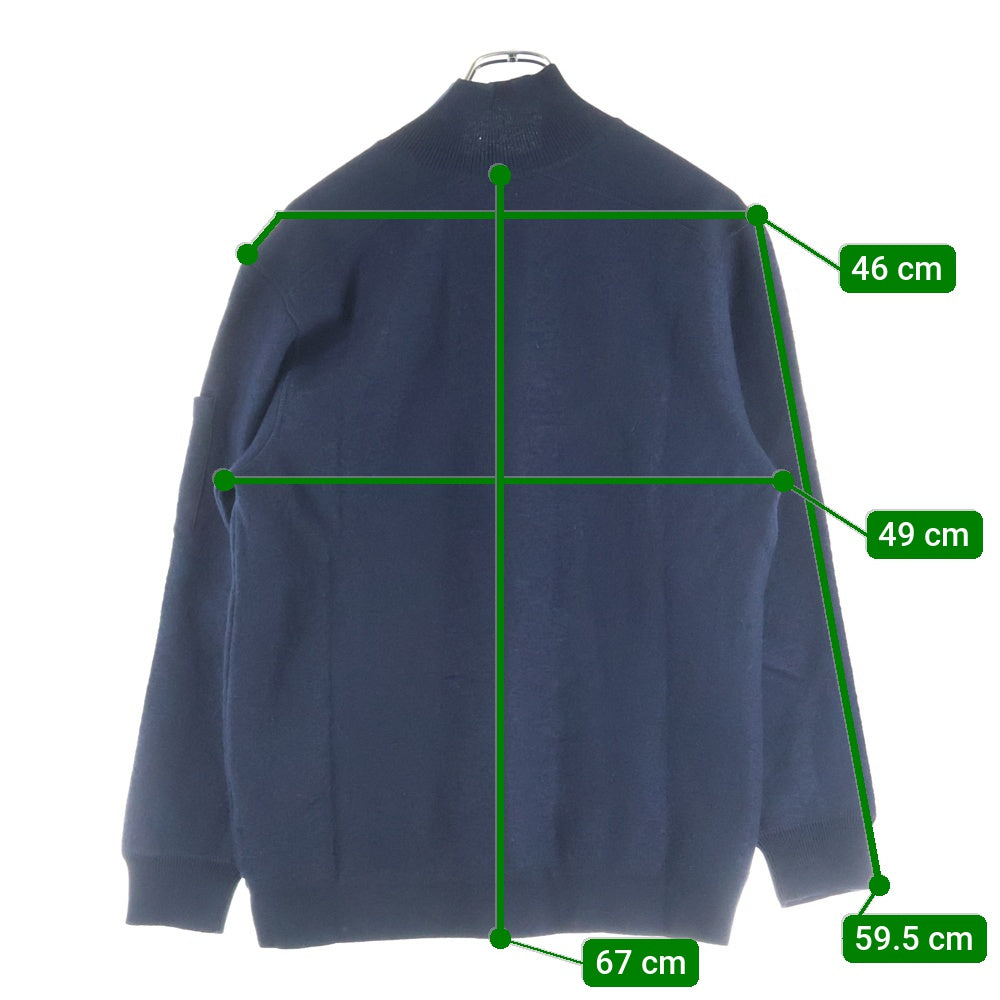 C.P. Company(シーピーカンパニー) Knitwear Polo Collar Merino Wool Felted 19CMKN199A 110468A ハーフボタン ウール 長袖スウェットシャツ ネイビー