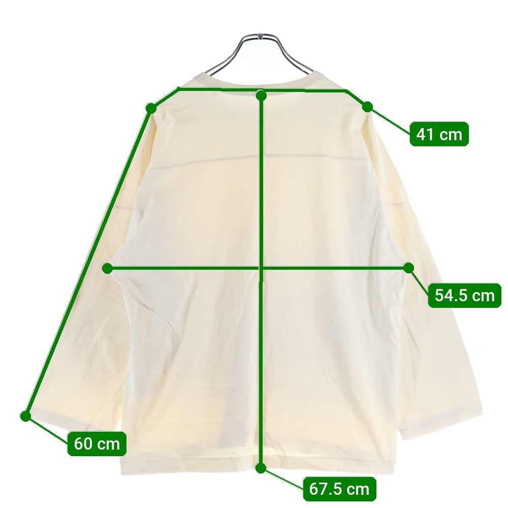 COMOLI(コモリ) Football T-shirt N03-05001 フットボールTシャツ クルーネック長袖Tシャツカットソー ロングスリーブ ロンT ベージュ