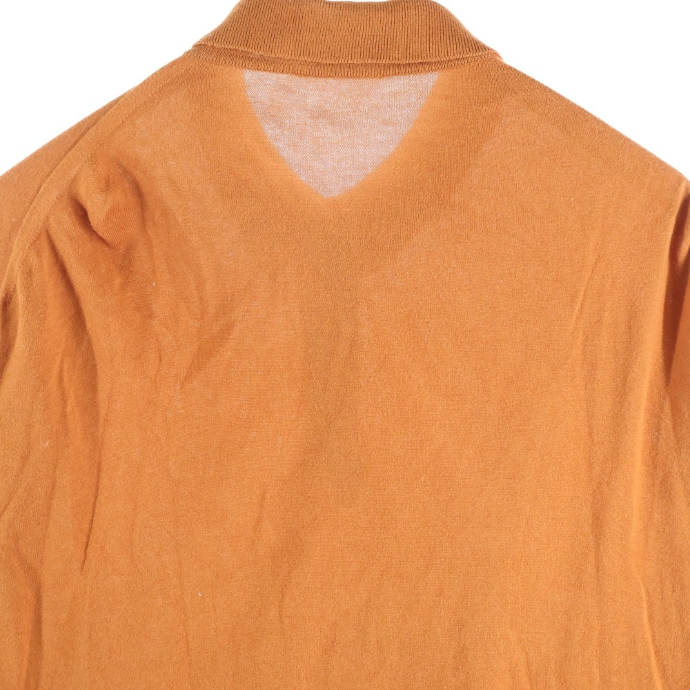 AURALEE(オーラリー) SUPERFINE HIGH GAUGE KNIT BIG POLO A8SP01SG スーパーファインハイゲージビッグニットポロ 半袖ポロシャツ オレンジ