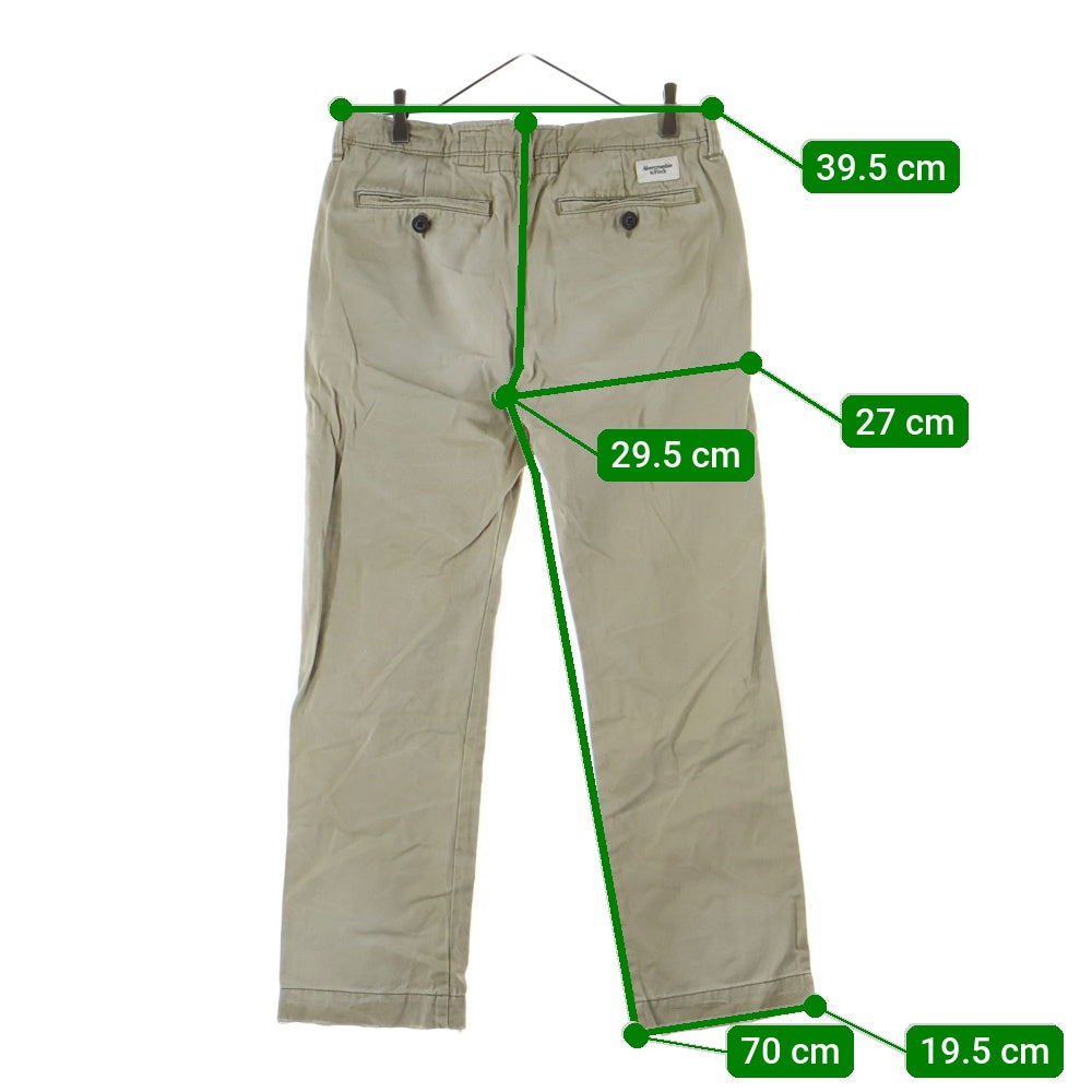 Abercrombie&Fitch(アバクロンビーアンドフィッチ) CHINO PANTS ボタンフライ コットン チノパンツ ベージュ