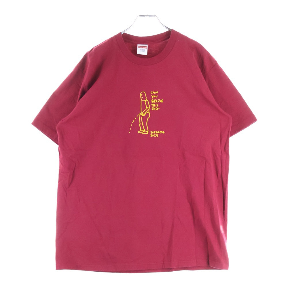 SUPREME(シュプリーム) 25SS Piss Tee ピス プリント クルーネック半袖Tシャツカットソー レッド