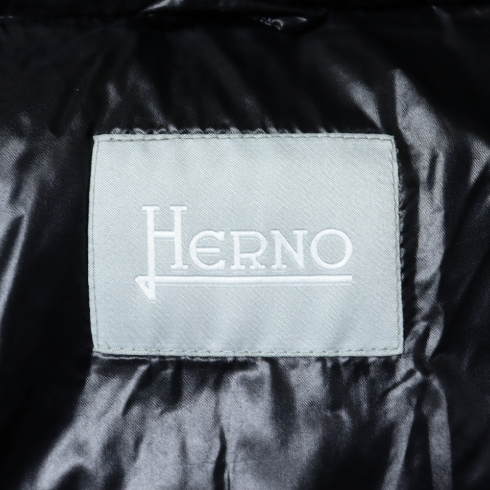 HERNO(ヘルノ) OnePoint Logo Down Jacket 51773‐46671‐7 ワンポイントロゴ ダウンジャケット フーディ ブラック