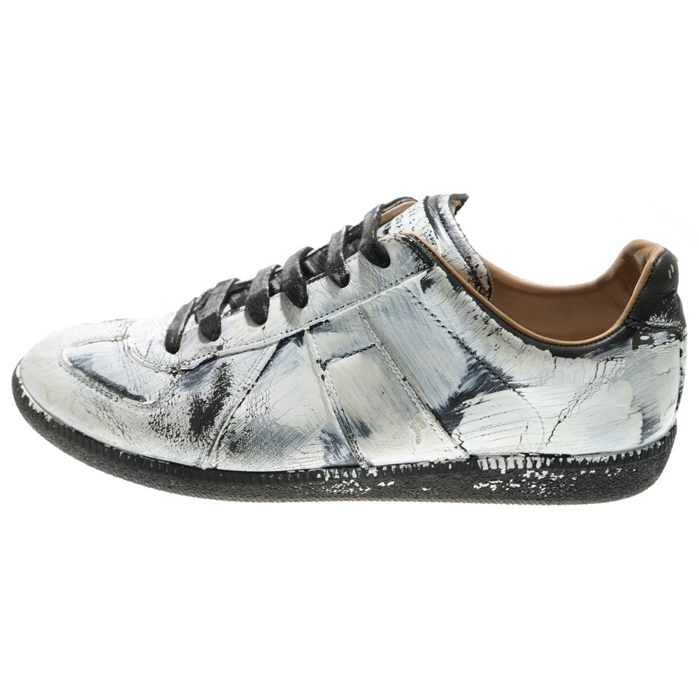 Maison Margiela 22(メゾンマルジェラ) REPLICA PAINT Low Cut Sneakers S37WS0566 レプリカ ペンキ加工ジャーマントレーナー ローカットスニーカー ホワイト