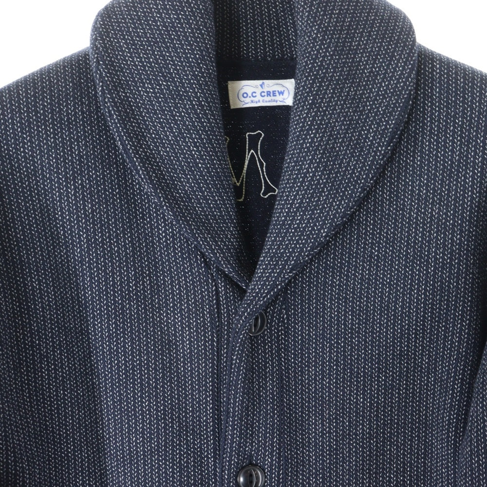 NO BRAND(ノーブランド) O.C CREW【オーシークルー】 Wool Jacket CLANKED バック刺繍 ウール ボタンジャケット ネイビー/ホワイト