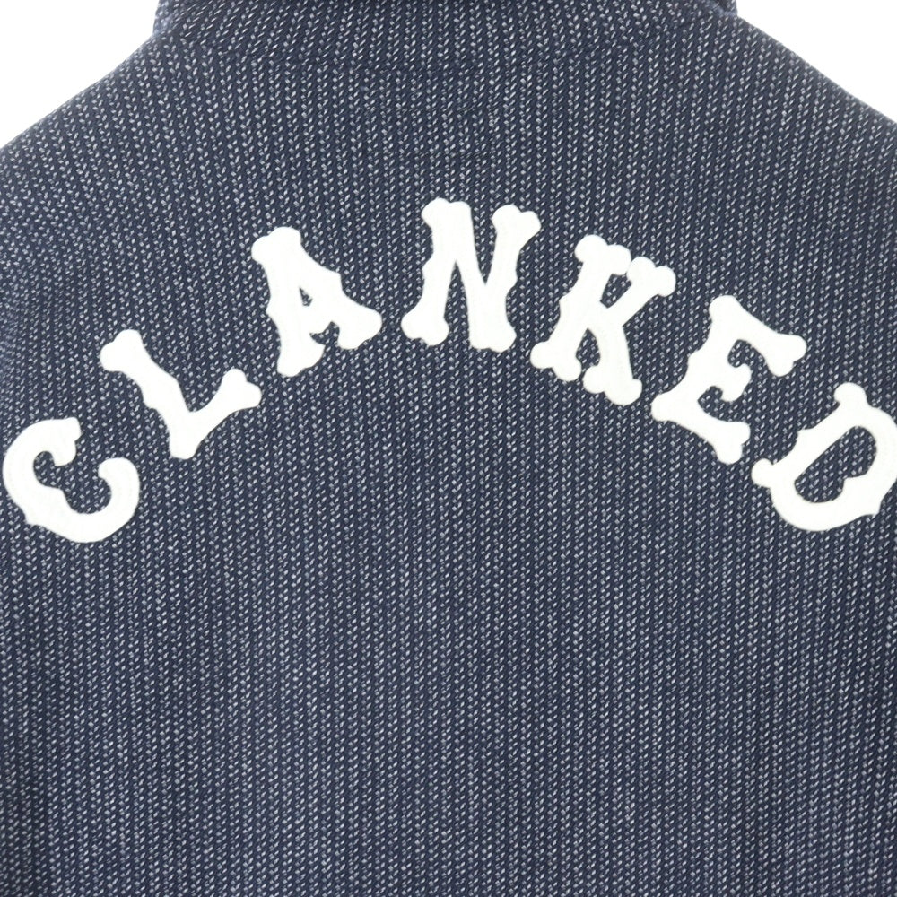 NO BRAND(ノーブランド) O.C CREW【オーシークルー】 Wool Jacket CLANKED バック刺繍 ウール ボタンジャケット ネイビー/ホワイト