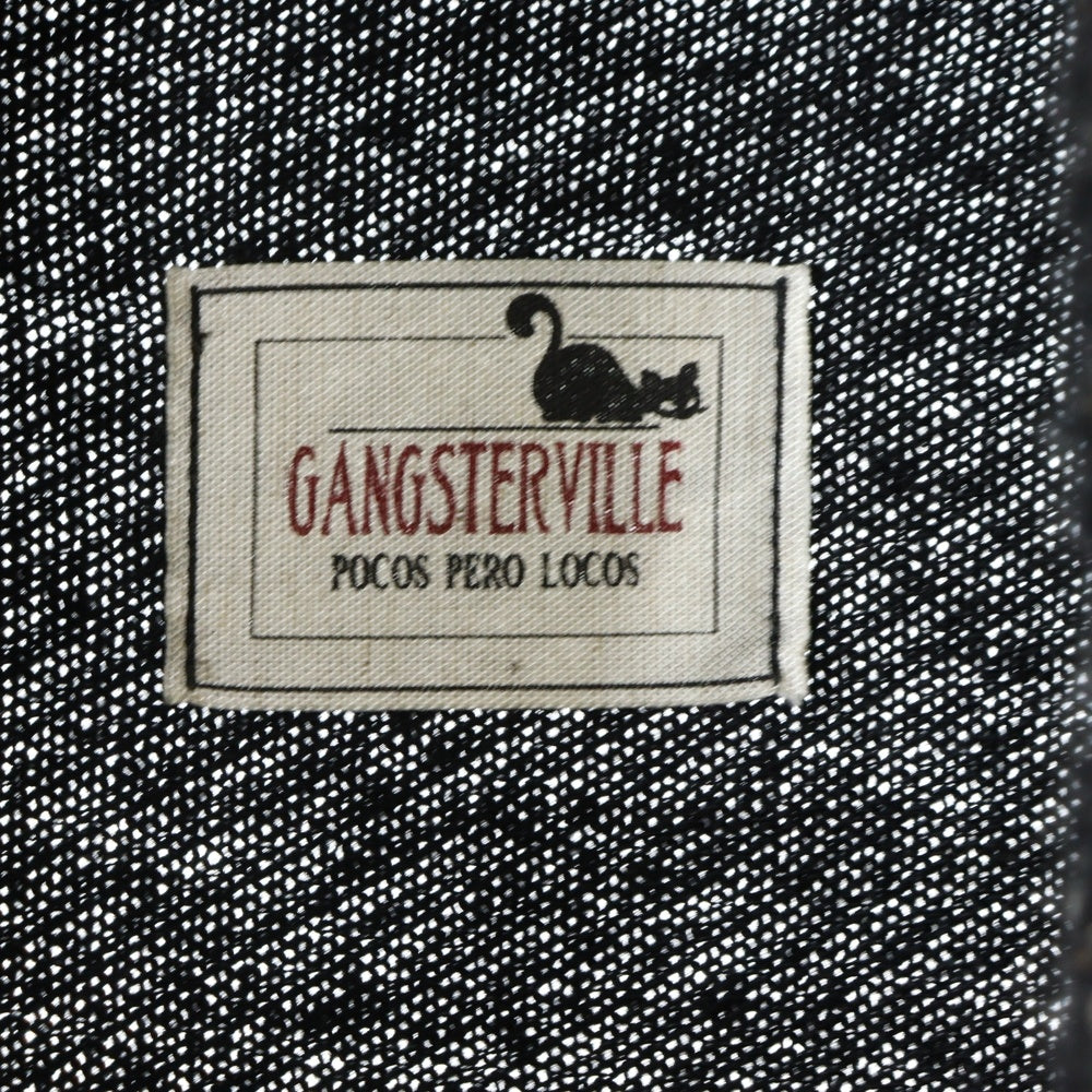 GANGSTERVILLE(ギャングスタービル) チェーン ロゴ 刺繍 ニット カーディガン ブラック GSV-11-FW-09