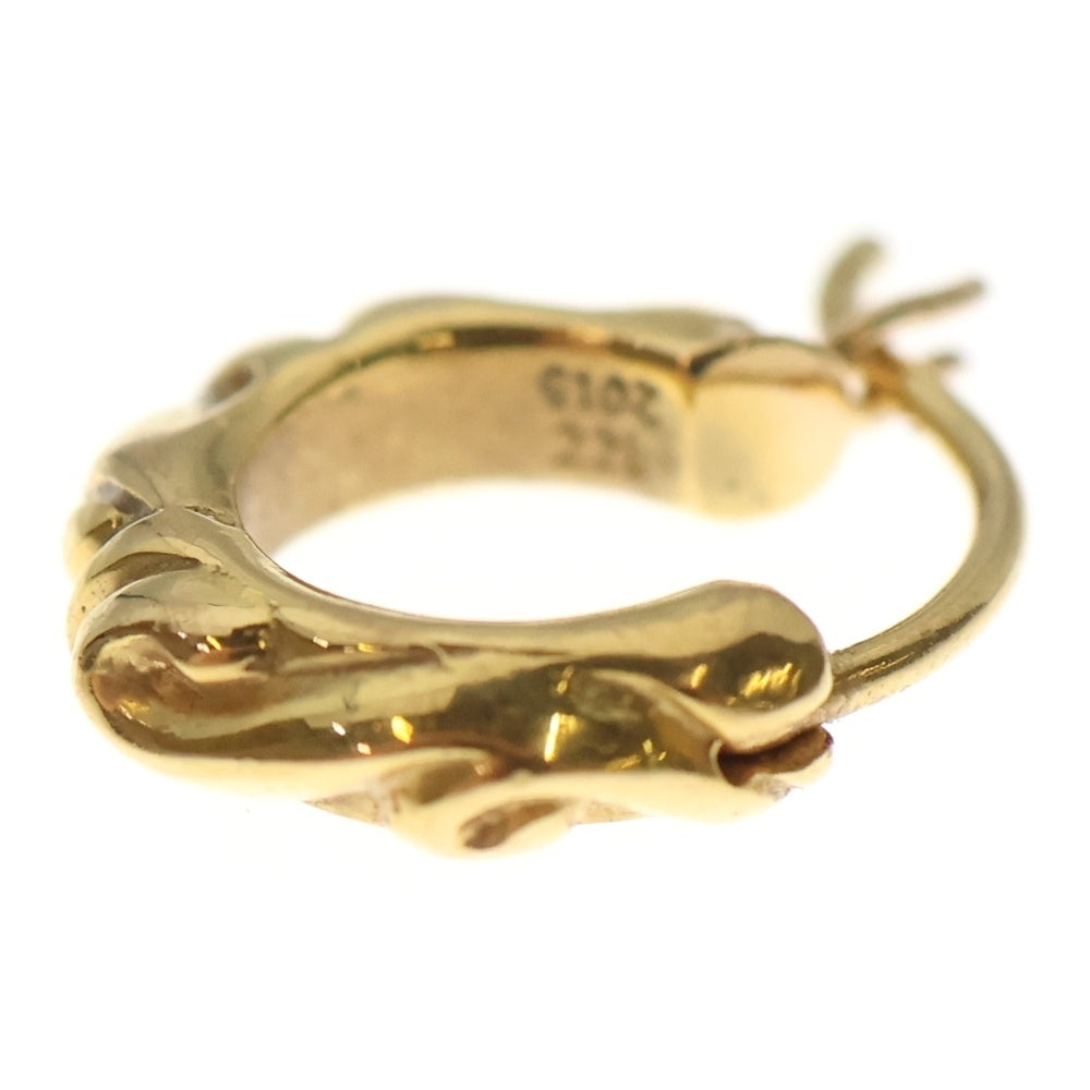 CHROME HEARTS(クロムハーツ) 22K TNY HOOP SCRL タイニースクロールフープピアス ゴールド