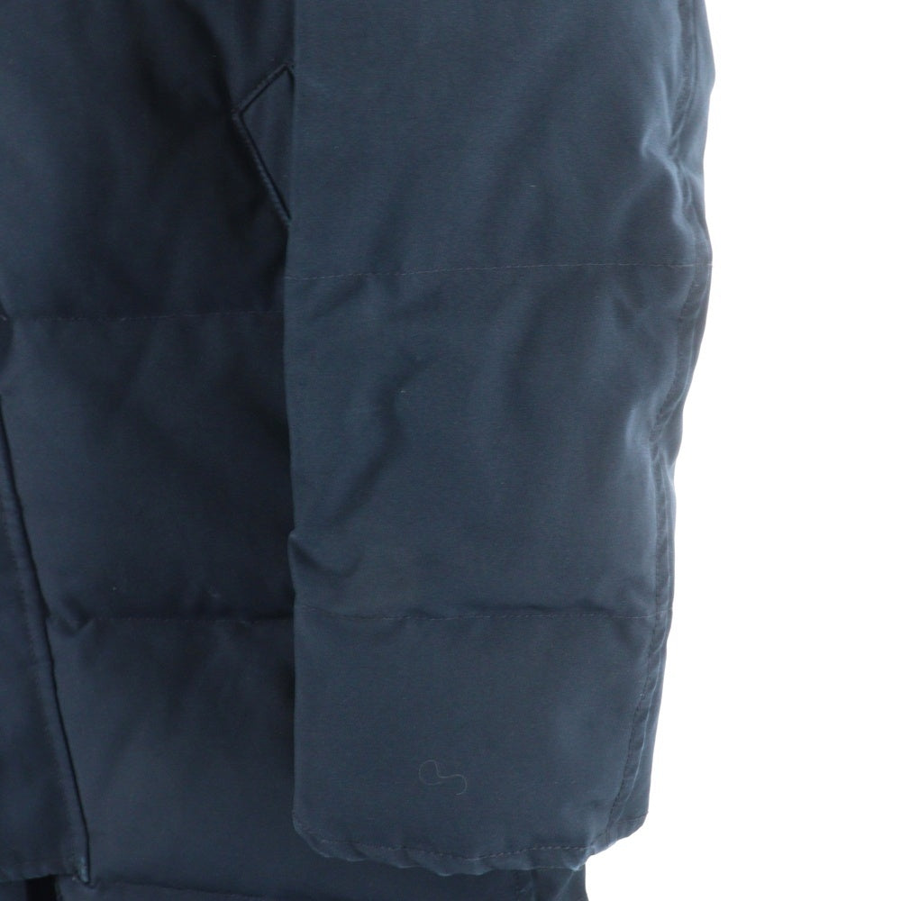 DANTON(ダントン) ファー付き フロントワンポイントロゴ刺繍 ダウンジャケット ネイビー レディース JD-8744