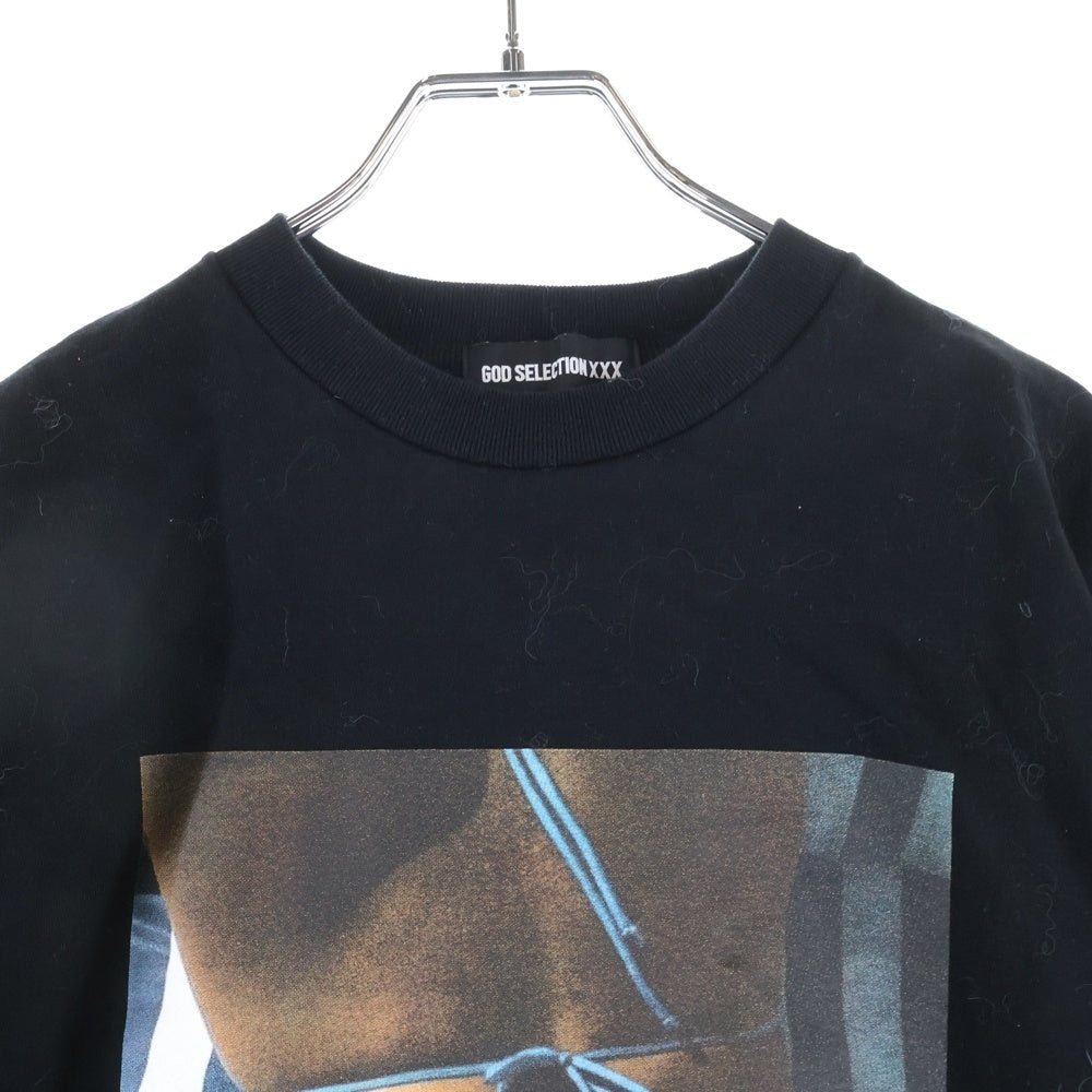 GOD SELECTION XXX(ゴッドセレクショントリプルエックス) Front Print S/S T-Shirt フロントプリント クルーネック半袖Tシャツカットソー ブラック