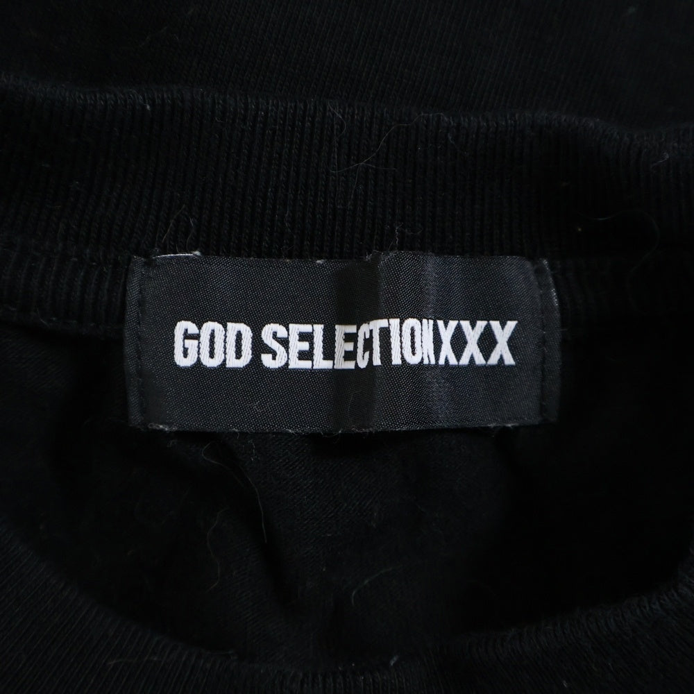 GOD SELECTION XXX(ゴッドセレクショントリプルエックス) Front Print S/S T-Shirt フロントプリント クルーネック半袖Tシャツカットソー ブラック