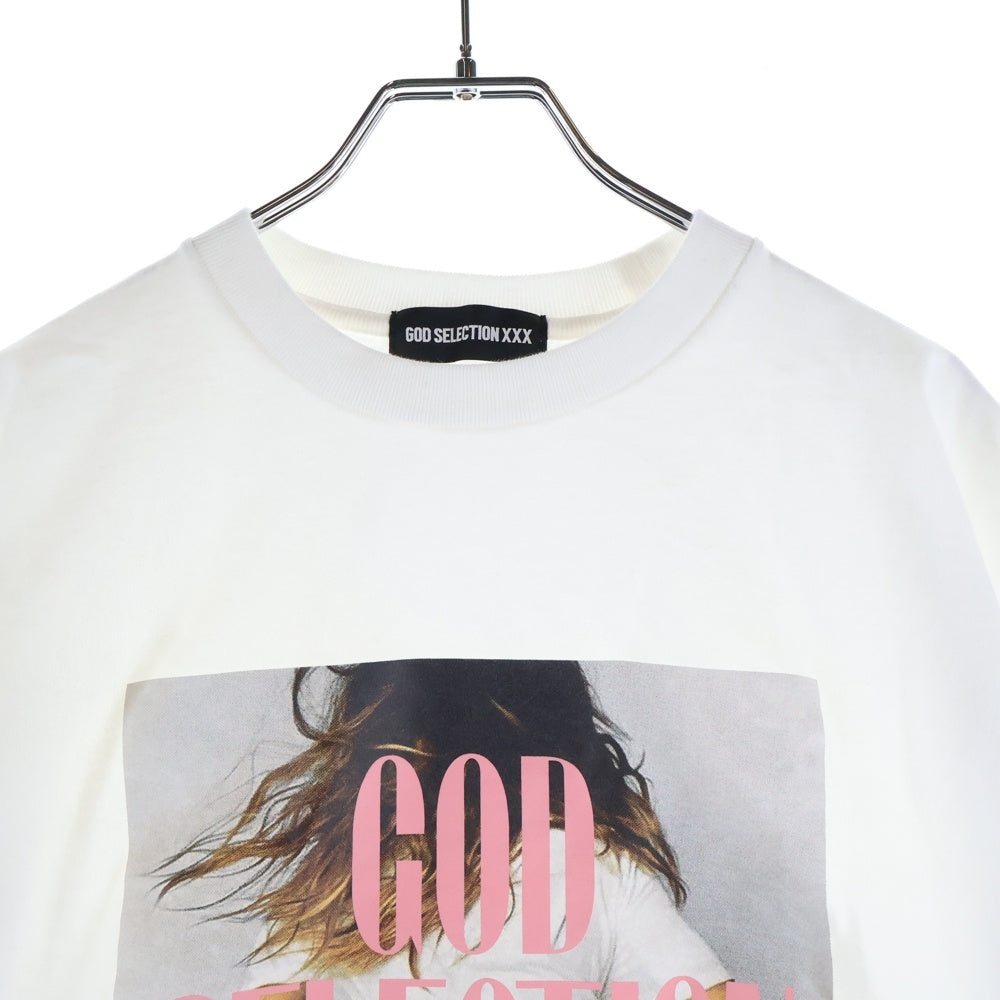 GOD SELECTION XXX(ゴッドセレクショントリプルエックス) Front Print S/S T-Shirt フロントプリント クルーネック半袖Tシャツカットソー ホワイト