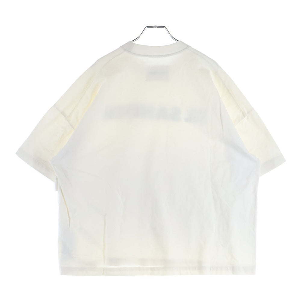 JIL SANDER(ジルサンダー) オーバーサイズ ロゴプリント クルーネック半袖Tカットソー ホワイト J21GC0001 J45148