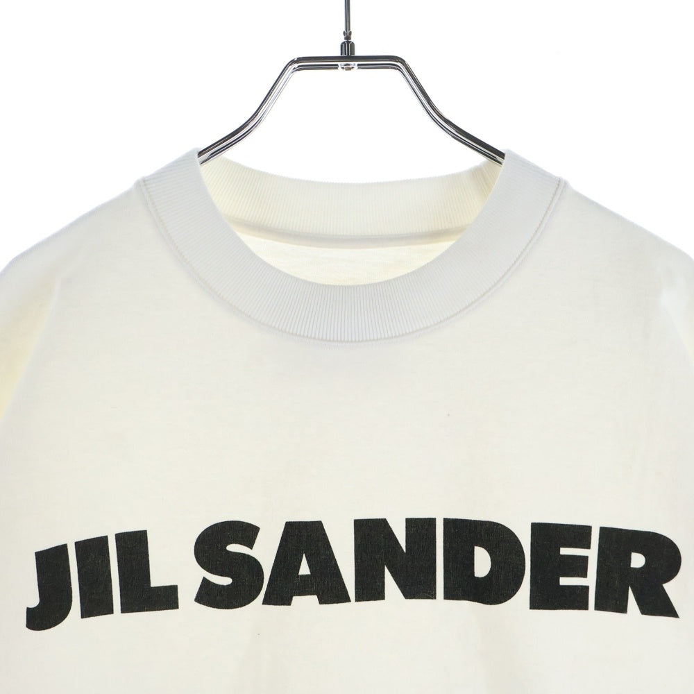 JIL SANDER(ジルサンダー) オーバーサイズ ロゴプリント クルーネック半袖Tカットソー ホワイト J21GC0001 J45148