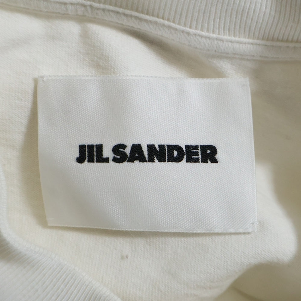 JIL SANDER(ジルサンダー) オーバーサイズ ロゴプリント クルーネック半袖Tカットソー ホワイト J21GC0001 J45148