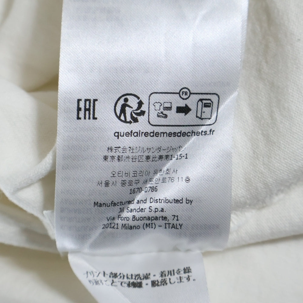 JIL SANDER(ジルサンダー) オーバーサイズ ロゴプリント クルーネック半袖Tカットソー ホワイト J21GC0001 J45148