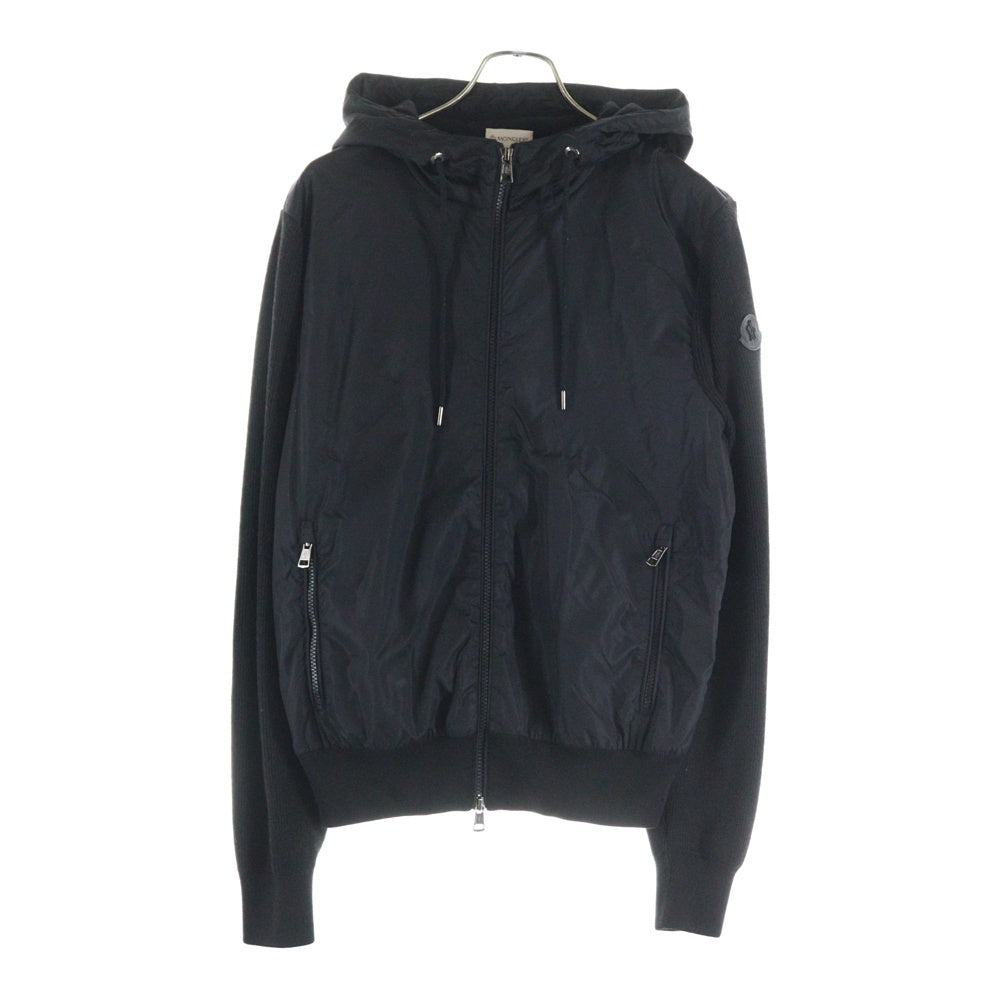 MONCLER(モンクレール) MAGLIONE TRICOT CARDIGAN フロントジップアップ ニット切替ナイロンジャケット ブラック D20919404300