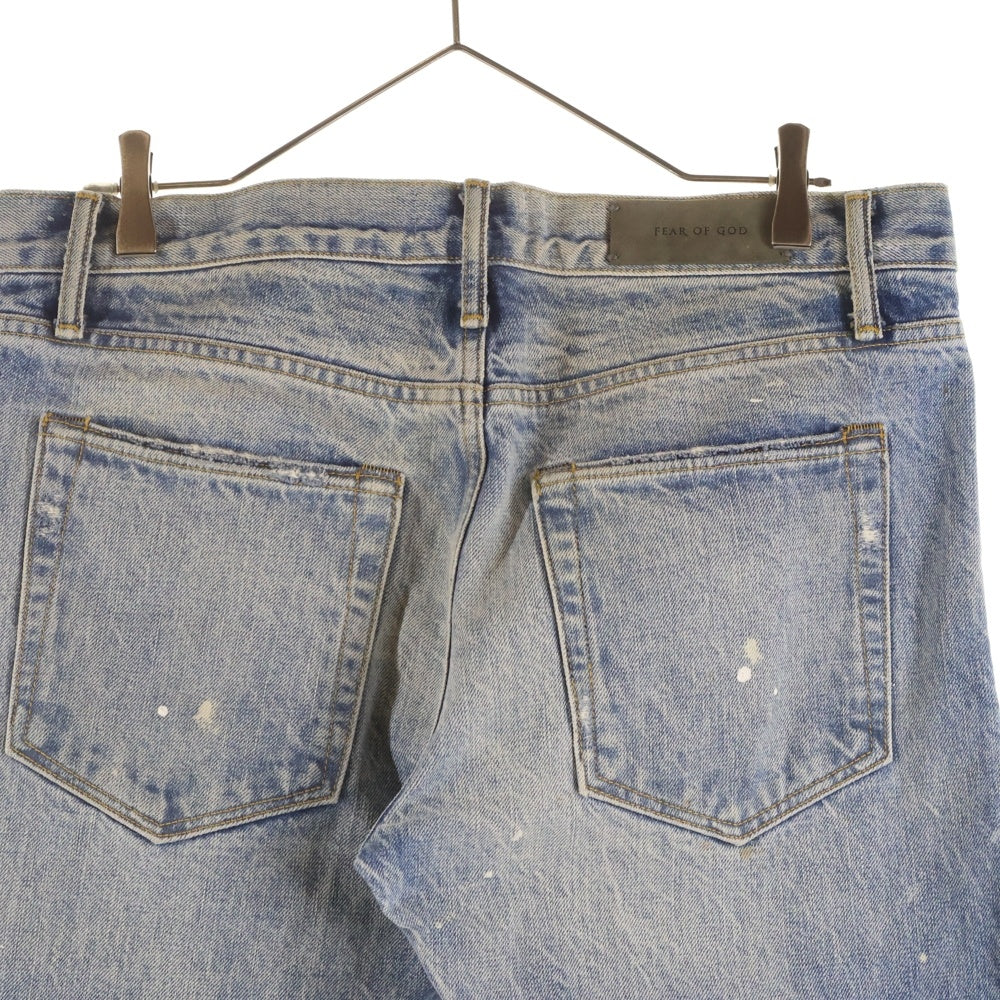 FEAR OF GOD(フィアオブゴッド) ペイントブリーチ加工スキニーパンツ 184103 インディゴ