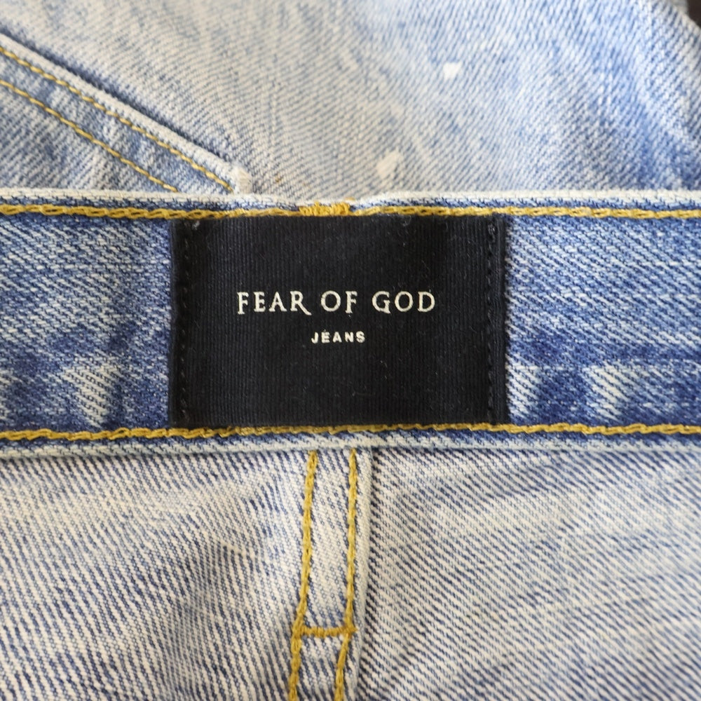 FEAR OF GOD(フィアオブゴッド) ペイントブリーチ加工スキニーパンツ 184103 インディゴ