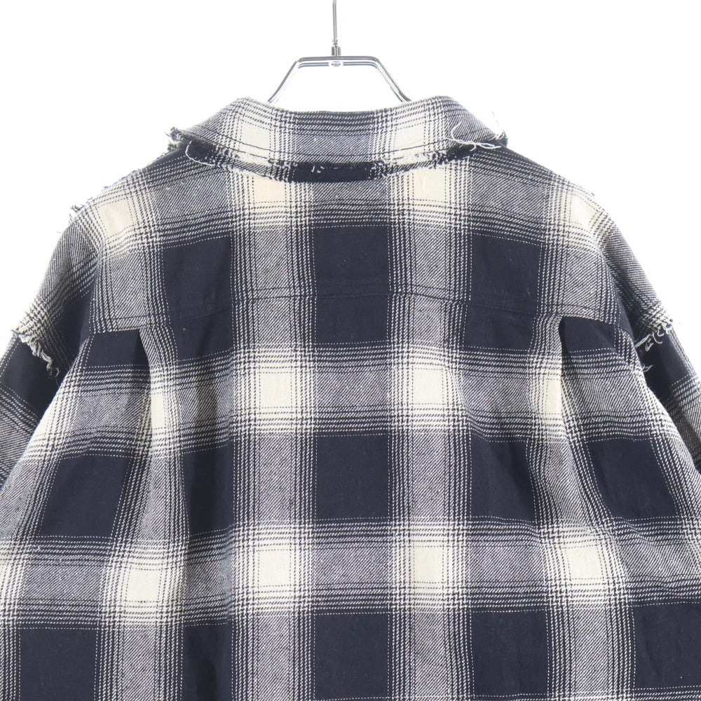 APPLEBUM(アップルバム) Cut Off Nel Shirt 2420203 カットオフネルシャツ チェック柄長袖シャツ ブラック/ホワイト
