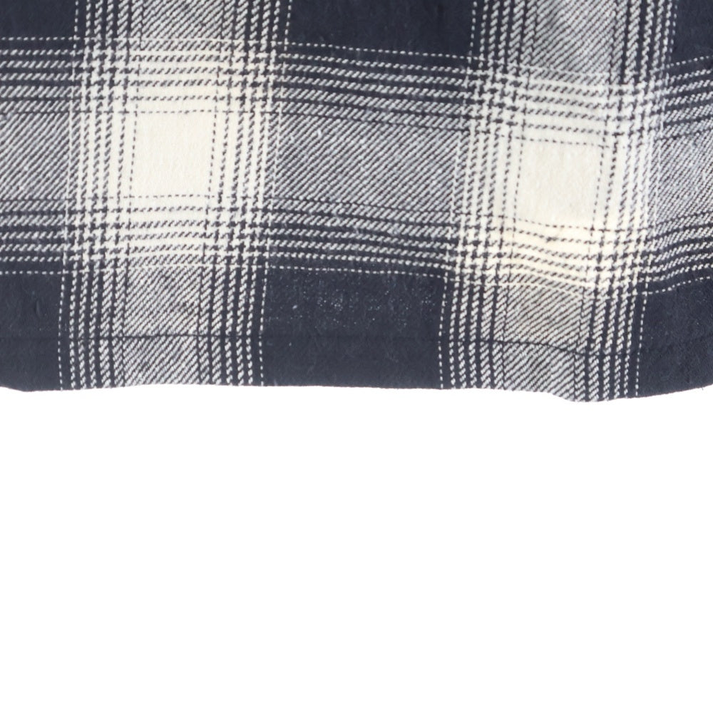 APPLEBUM(アップルバム) Cut Off Nel Shirt 2420203 カットオフネルシャツ チェック柄長袖シャツ ブラック/ホワイト