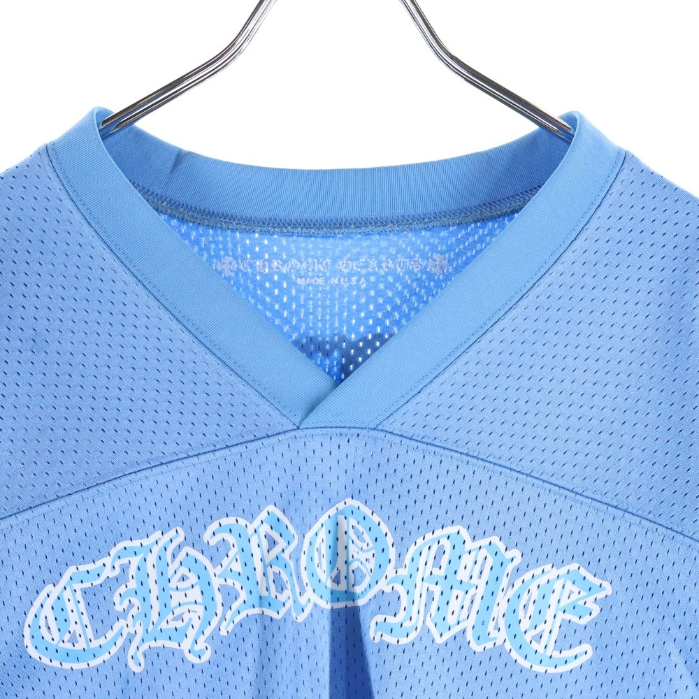 CHROME HEARTS(クロムハーツ) MESH WARM UP JERSEY メッシュ バーシティー ジャージー CHプリントメッシュ 長袖Tシャツカットソー ブルー