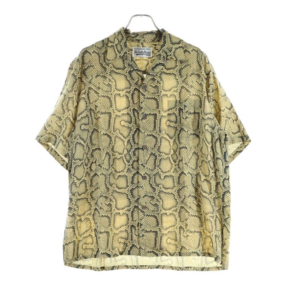 WACKO MARIA(ワコマリア) PYTHON HAWAIIAN SHIRT S/S パイソンプリント 開襟シャツ 半袖シャツ イエロー