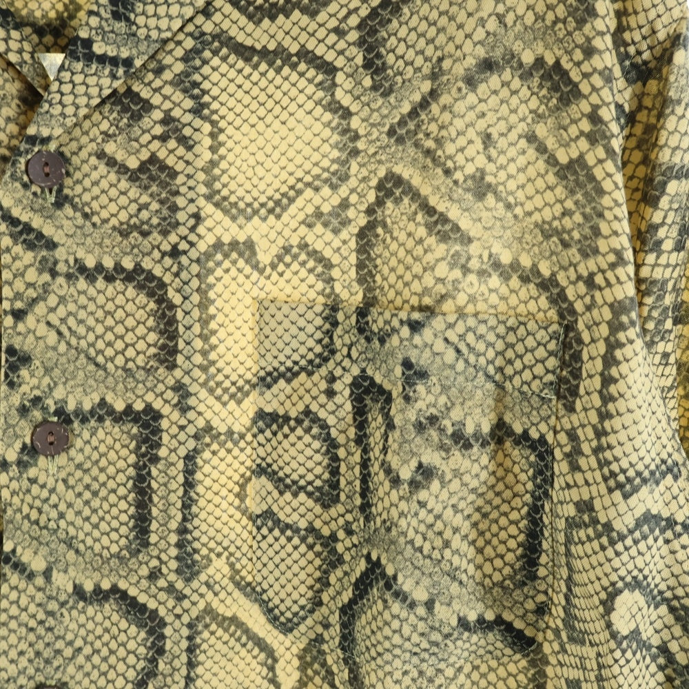 WACKO MARIA(ワコマリア) PYTHON HAWAIIAN SHIRT S/S パイソンプリント 開襟シャツ 半袖シャツ イエロー