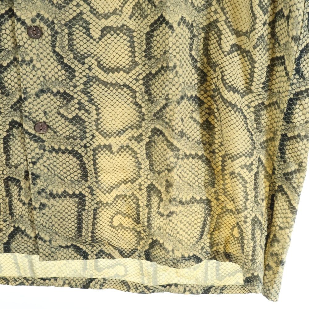 WACKO MARIA(ワコマリア) PYTHON HAWAIIAN SHIRT S/S パイソンプリント 開襟シャツ 半袖シャツ イエロー