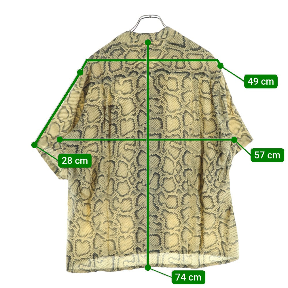 WACKO MARIA(ワコマリア) PYTHON HAWAIIAN SHIRT S/S パイソンプリント 開襟シャツ 半袖シャツ イエロー